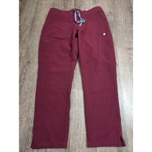 FIGS High Waisted Yola Skinny Scrub Pants Burgundy Dark Red Size Medium